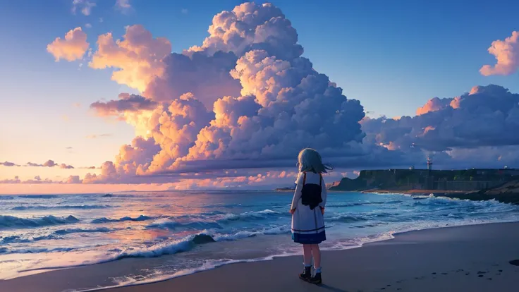 Seaside,depressed girl,A girl is looking at the sea