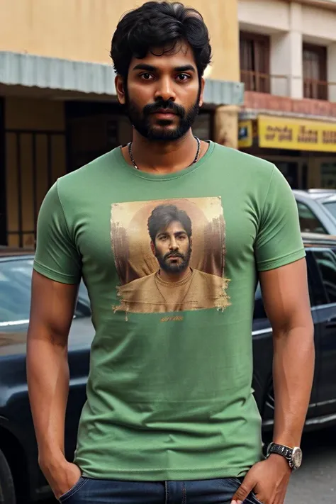 ((best quality)), ((masterpiece)), (detailed), Beautiful tamilnadu men  t shirt 
