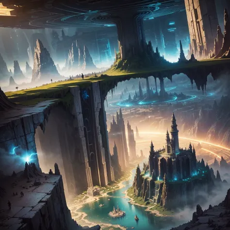 Best Quality，8k，Huge underground city，Underground Labyrinth，mysteriouultidimensional，A world beyond imagination，Different dimension，romantic，High Dimension，Fantasy，Different space，Nature，romantic，A world beyond imagination，Dream world，Huge river，masterpiec...