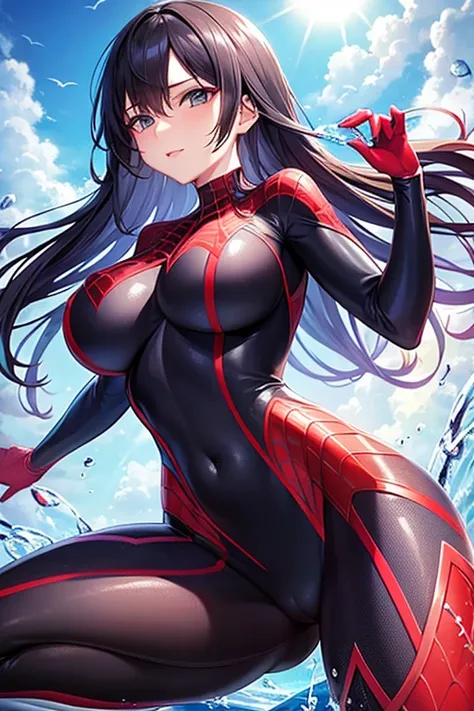 Sexy spiderwoman with water abilities 