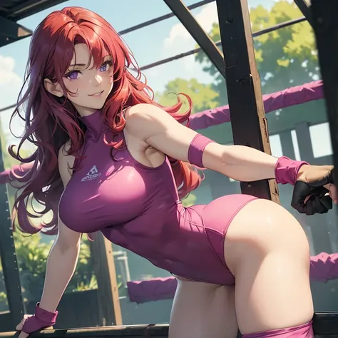 (absurdres, high fantasy artwork, best high quality image, carefuly detailed, very detailed features and textures, view solo character)
{{(1character: 60 years old scarlet-red haired barbarian woman milf, (long curly red hair, purple eyes, medium breasts, ...