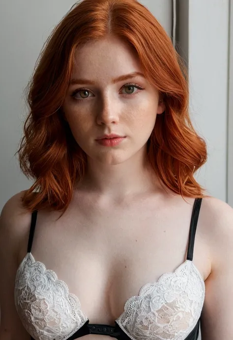 influence of onlyfans A 20 year old girl, sexy face, red hair, medium breasts, white skin, light eyes