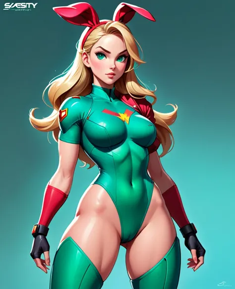 arafed woman in a green and red outfit posing nude, ((marked intimate part)), Cammy, highly detailed exquisite fanart, Cammy pose de luta, (legs spread open), fofosexyrobutts, 极其详细的Artgerm, Thick, Bunny Lola fanart, ArtStation Obra prima, fanart best art s...