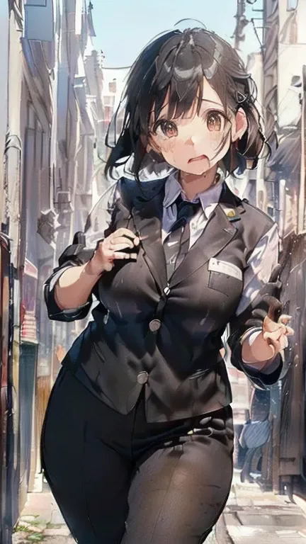 (must be follow these prompts:2.2),masterpiece,best quality,extremely detailed,(in her clothing:3.0),(in her formal styled business suit clothing:2.6),(adorable expression:2.5),(usual face:2.2),(displayed one girl on single picture:2.4),(black hair:2.1),(A...