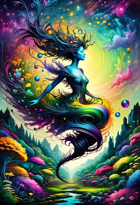 the gardens of sound made out of ral-hlgrphic,( hyperrealistic art breathtaking a lineart (vibrant alcohol ink sketch). [magnificent faetastic , , intriguing weirdness, color schemes extravaganza, mystery of darkness, unusual natural aesthetics, glossy].
 ...