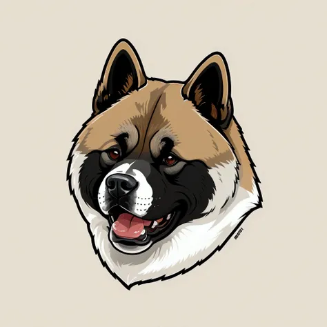 american akita – a beauty with plush fur and a characteristic dark mask. the breed combines courage, friendliness,  funky, retro...