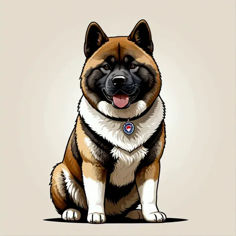 american akita – a beauty with plush fur and a characteristic dark mask. the breed combines courage, friendliness,  funky, retro...