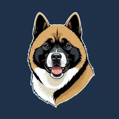 american akita – a beauty with plush fur and a characteristic dark mask. the breed combines courage, friendliness,  funky, retro...