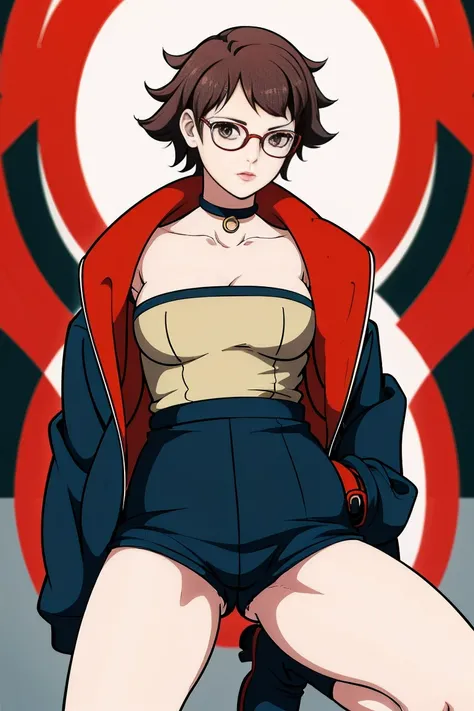 anime girl in a short dress and glasses with a red cape, persona 5 art style wlop, style artgerm, extremely detailed artgerm, ! dream artgerm, ig model | artgerm, female protagonist 👀 :8, realistic anime 3 d style, artgerm portrait, anime styled 3d, realis...