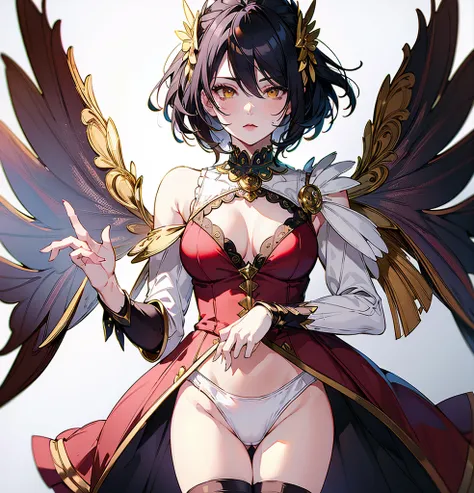 (Highest quality, masterpiece, Very detailedな, Very detailed, Exquisite, 16K,Full HD),(White Background:1.5),、Big Breasts,No text,Upper Body,Black Hair,１people,Front facing