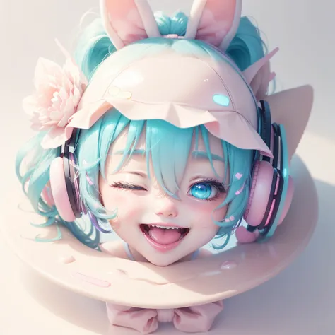 cutetech,pastel colour, cute,  cute色 ,sf,  
hatsune miku, Mouth closed, smile,