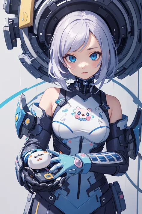 (Kawaii Character:1.4), 
Cyber Princess,
She is immersed in cyber networks,
(Special effects),
masterpiece, Highest quality,
Clear images, Clear images, Clear images, Unrealistic image, 
Highly detailed background,