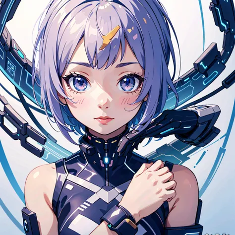 (Kawaii Character:1.4), 
Cyber Princess,
She is immersed in cyber networks,
(Special effects),
masterpiece, Highest quality,
Clear images, Clear images, Clear images, Unrealistic image, 
Highly detailed background,