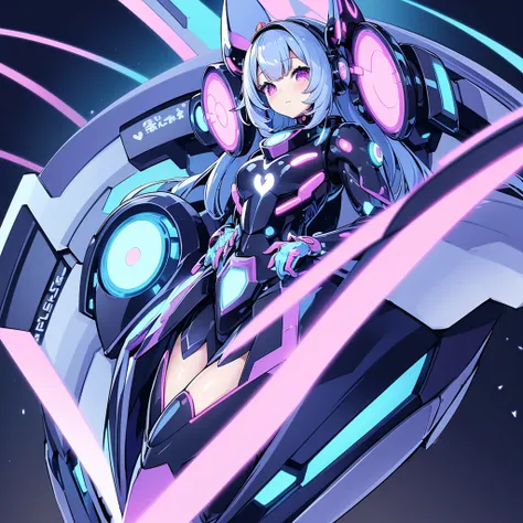 (Kawaii Character:1.4), Cyber Princess, She is immersed in cyber networks, (Special effects), masterpiece, Highest quality, Clear images, Clear images, Clear images, Unrealistic image, Highly detailed background,kawaii tech,