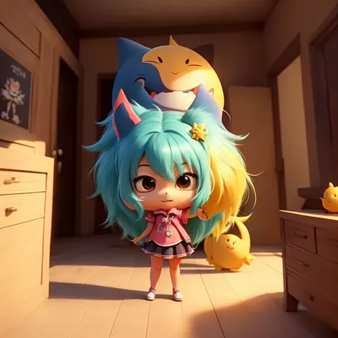 Close up of cartoon characters standing in a room, Anime movies, Maya 8K, Nivan Chanthala, small character. Unreal Engine 5, Inspired by Fuhua, Cute cartoon characters, 3 d Anime movies, Anime characters, Anime movies, toonix character, Adorable digital pa...