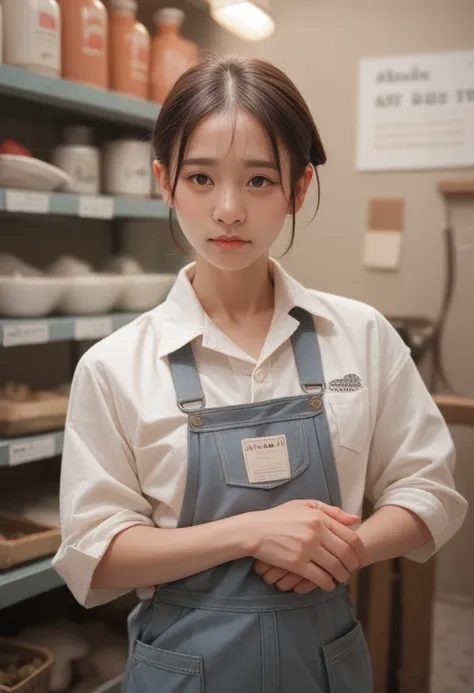 Portrait of girl in tailor shop, Detailed and complex,   Kelphis,  