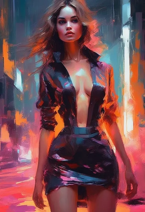 (llyjmscnd woman) art: Henry Asencio, close-up, lava lamp captured in ultra-realistic style, posing in the undulating glow of a neon atmosphere reminiscent of Syd Meads futuristic aesthetic, the lava inside the lamp seamlessly morphs, soft focus background...