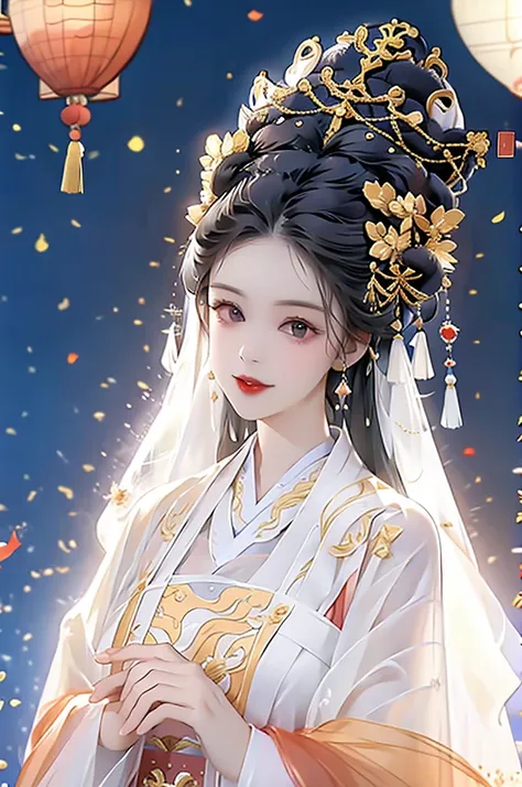 black hair, immortal, royal sister, stepmother, gold robe, taoist robe, chinese style, hair bunch