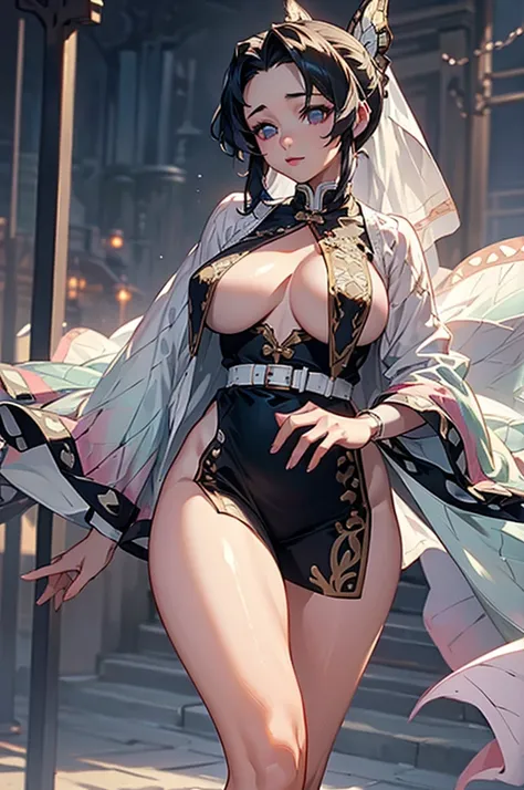 (((beautiful))), Brest curtain, China dress, Open clothes, Huge breasts, ((((Glowing Skin))), (((Intricate details))), High resolution, ((Intricate details, Ultra-detailed)), Cinematic shots, Walking the Streets