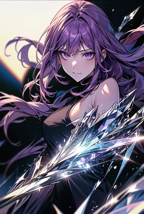 purple hair, shiny hair, crystal hair, Surrealism, anime, backlighting, 8k, super detail, UHD, retina, accurate, anatomically correct, textured skin, super detail, high details, high quality, award winning, best quality, highres
"Create an AI-generated ima...