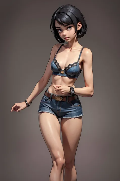 (((((alone))))),(((((masterpiece))))), (((((Best Quality))))),(((((Very detailed))))), finely, Depth of written boundary, Sharp details, Detailed clothing, High resolution, One girl, Beautiful detailed face:), ,(((Slim Body))),(((Small Ass))),(((Denim mini...