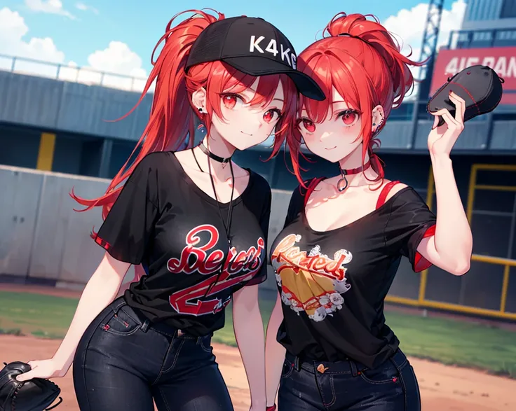 Realistic,Highest quality, Ultra Detail, High-quality CG rendering, The most delicate and beautiful, Floating softly, High resolution, (1 girl), (Highest quality,4K,8k,masterpiece:1.2),(All red hair:1.5), (ponytail:1.5),(Red eyes:1.5),(Slightly larger brea...