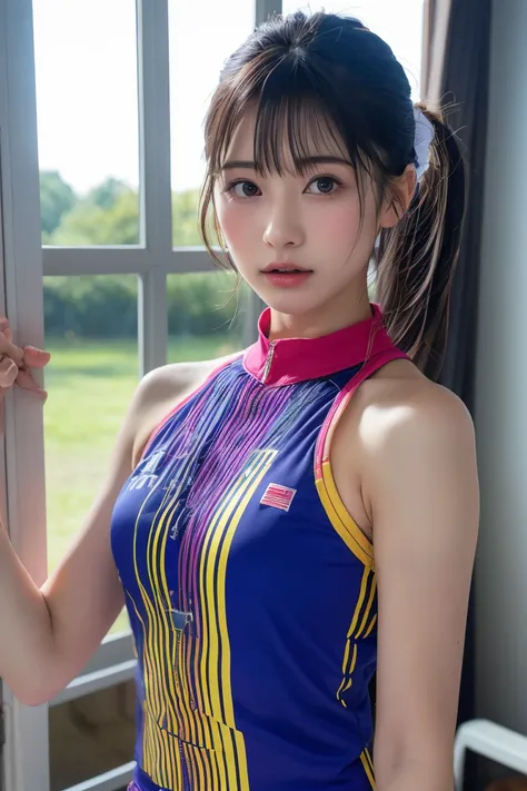 (8k, RAW Photos,Highest quality, High resolution:1.1), (超Realisticな:1.4),(Realistic, Realistic:1.3),The Beauty of Japan、Rhythmic gymnastics club、Rhythmic Gymnastics Uniform、((Upper Body:1.3))