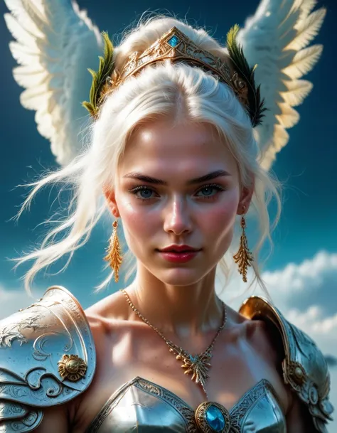 prompt:

create a digital illustration of an angel warrior, depicted with heavenly beauty and stunning detail. the warrior shoul...