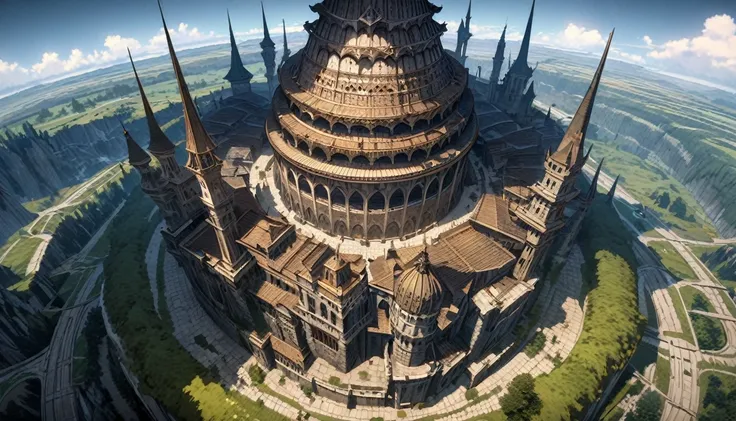  anime scenery, anime aestetics, gigantic castle, huge structure, medieval fantasy architecture, floating platforms, castle of final boss, shadow fortrest, very bright yellow bricks, epic structure, architectural masterpiece, elden ring fanart, elden ring ...