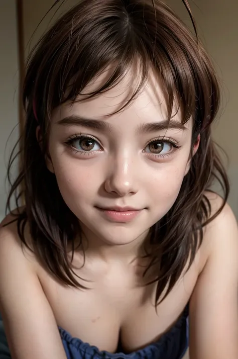 cute adorable naked girl, sweaty, cuming, on the bed, smiling, hyper-realistic, detailed face, beautiful eyes, detailed lips, long eyelashes, gorgeous skin, amazing body, dynamic pose, natural lighting, golden hour, vibrant colors, masterpiece, high qualit...