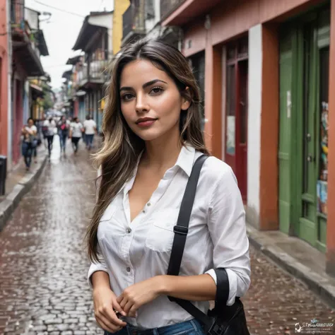 photo dune femme de 20 ans, visage parfait, chef-dœuvre, bien, en train de boire un café, Le jour_bien, veste, Le jour_culotte .Cette femme de Bogota, dune beauté exquise, apporte avec lui la chaleur et l;authenticité qui caractérisent les femmes Colombien...