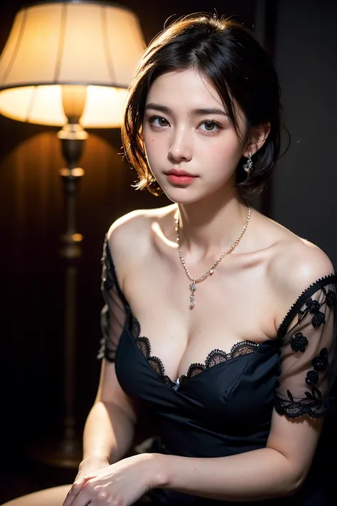 Height: 170cm, 30 years old、Pale face and eyes:1.3、Very thin face and eyes:1.3, (blown eyes:1.5)、{highest quality}, {{masterpiece}}, {very delicate and beautiful}, outstanding light and shadow, highly detailed wallpaper, clear 、1 girl, , blush, short bob h...