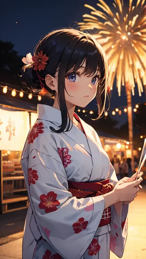 16 years old,Summer festival,Fireworks,yukata,