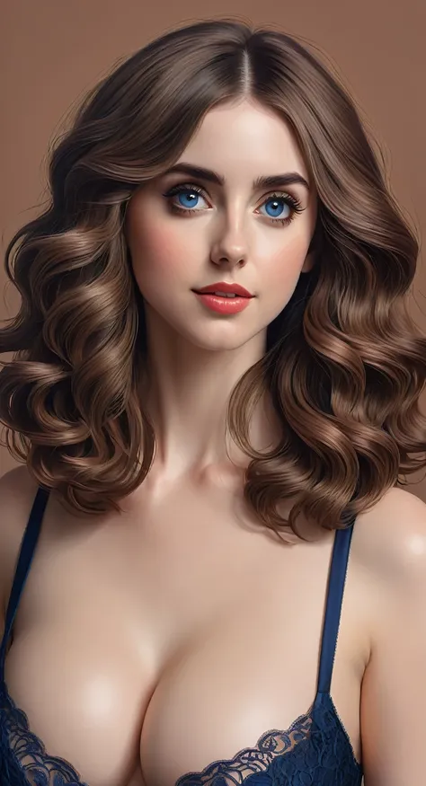 Beautiful boho women stunning merge of Alison brie. with Navy-blue-dress. blue lace. copper colored hair that is coarse, wiry, and tightly curled. It often has a rough texture, feels stiff to the touch, and may be prone to frizz and tangling. The curls can...