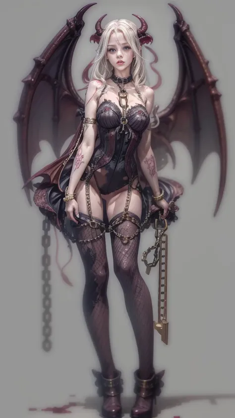 (32K:1.5, Dark fantasy:1.4, Highest quality, masterpiece, Ultra-high resolution), Perfect dynamic composition:1.3, Horror Portrait, chaos, Dark Background:1.3, Prisoner, slave, Dark Demon World, god々Shii, (Detailed tattoos on the whole body:1.4, wearing ex...