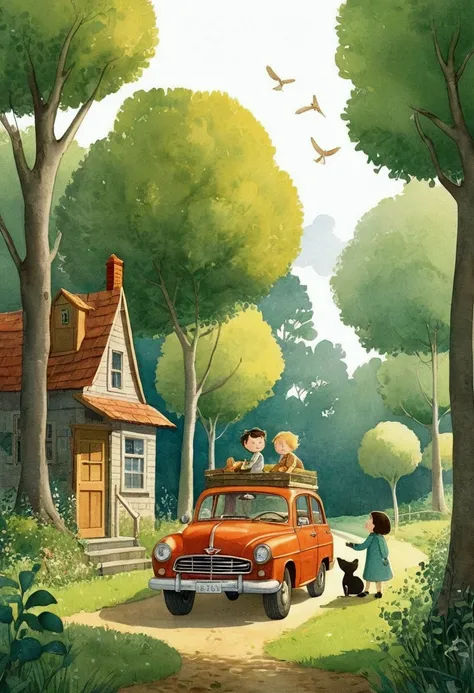 Cute picture book illustrations，Interesting story。Imitating Jon.Classen style