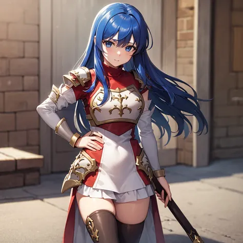 caeda fe, shoulder armor, breastplate, armor, short dress,