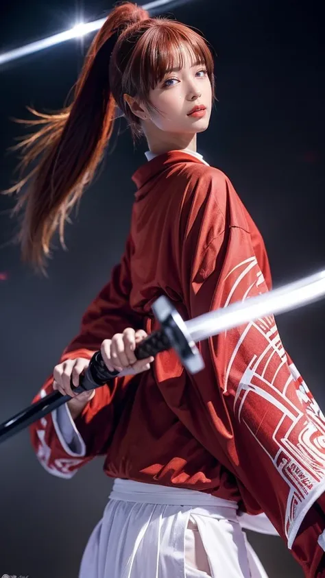 "Rurouni Kenshin",
Moment of enthusiasm, Bold,
Capturing the essence of her fiery determination and indomitable spirit, She explodes in rage, Strongly conveys the raw power of Kenshins rage, Emphasizing the intensity of the scene, The woman is in a determi...