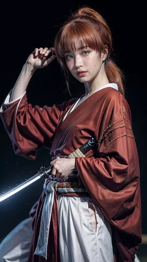 "rurouni kenshin",
moment of enthusiasm, bold,
capturing the essence of her fiery determination and indomitable spirit, she expl...