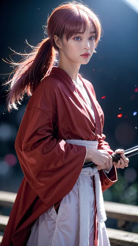 "rurouni kenshin",
moment of enthusiasm, bold,
capturing the essence of her fiery determination and indomitable spirit,she explo...