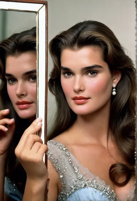  Young 16 year old Brooke shields ((looking very beautiful)) ((((very beautiful face)))) (((mirror selfie)))