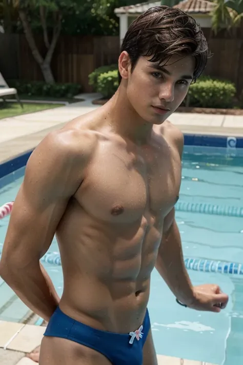 Boy 20 years swimming pool speedo handsome