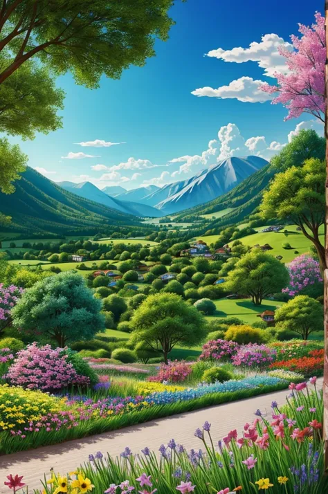 Landscape picture to color for children