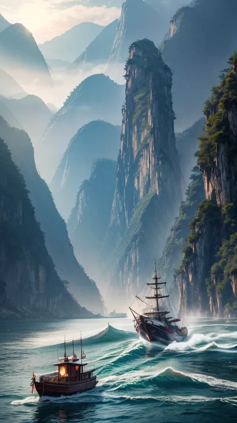 The light boat has crossed the Ten Thousand Heavy Mountains, China，Flying boats。