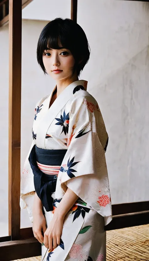 live-action、photograph、Japanese Girls、yukata、summer night、Japanese traditional house、beautiful girl、Short Hair、Black Hair