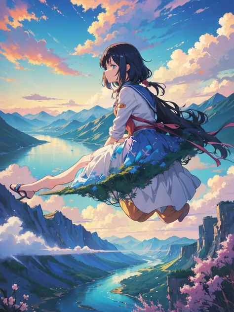 ((anime風景壁紙: 1.2, Width 672, Beautiful Art UHD 4K: 0.8), (anime country landscape, anime nature, anime), anime cloud, Landscape painting, Spectacular landscapes), (anime style art style, Detailed landscape, Beautiful fluffy clouds: 1.2, Landscape Backgroun...