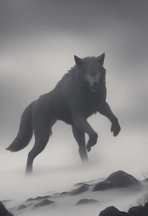 monster,wolf,the big one is about 5 meters.,turn sideways,gloomy,brutal