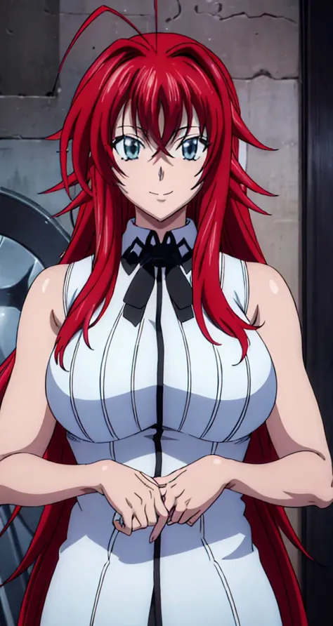 (((picture perfect))), (absurdres), 1girl, solo, rias gremory, looking at viewer, smile, (((upper body)))