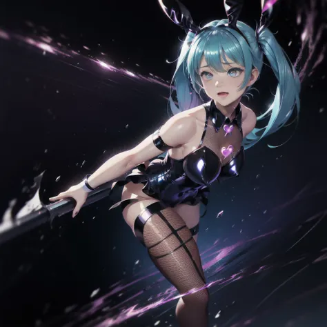 (masterpiece),(Highest quality),(Super detailed),(Best illustrations),(Best Shadow),(Absurd),(Detailed Background),(so beautiful), 16K, 4K, (so beautiful)Hatsune Miku, One person, alone, ((Playboy Bunny, Fishnet tights:1.2, ハイレグ leotard, :1.1, leotard)), (...