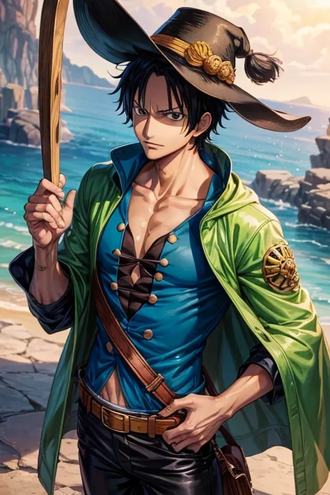 One piece manga, with outerwear, Lorenor Zorro 